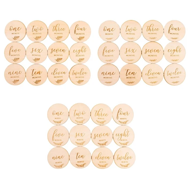 12Pcs Baby Circle Disc Months Sign Card Growth Recording Cards