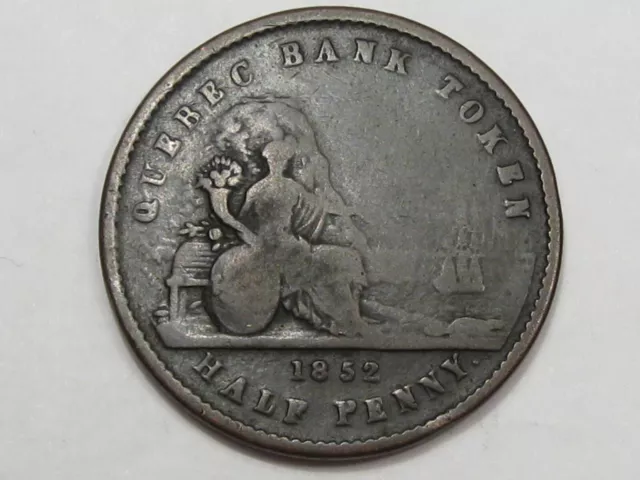 1852 Quebec Canada Half Penny Token. #194