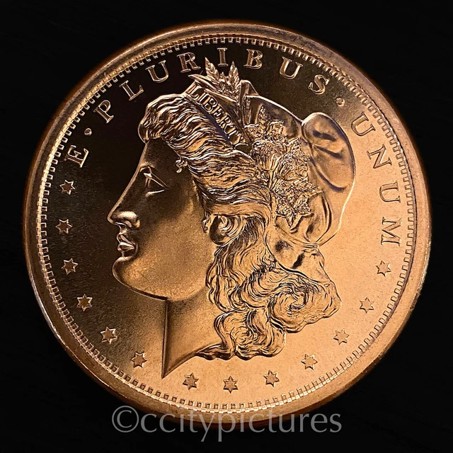 1 oz 999 Fine Copper Morgan Round #3
