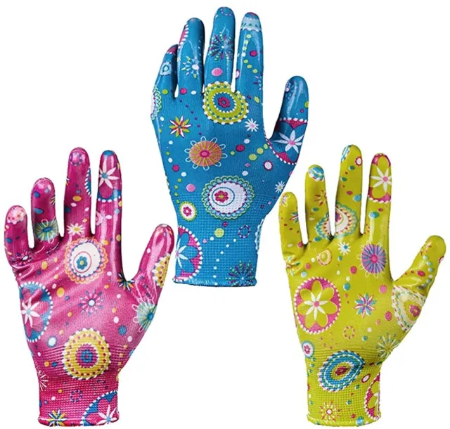 2 Pairs Ladies Gardening Gloves - Work Gloves for Women. Best Ladies Garden Gift