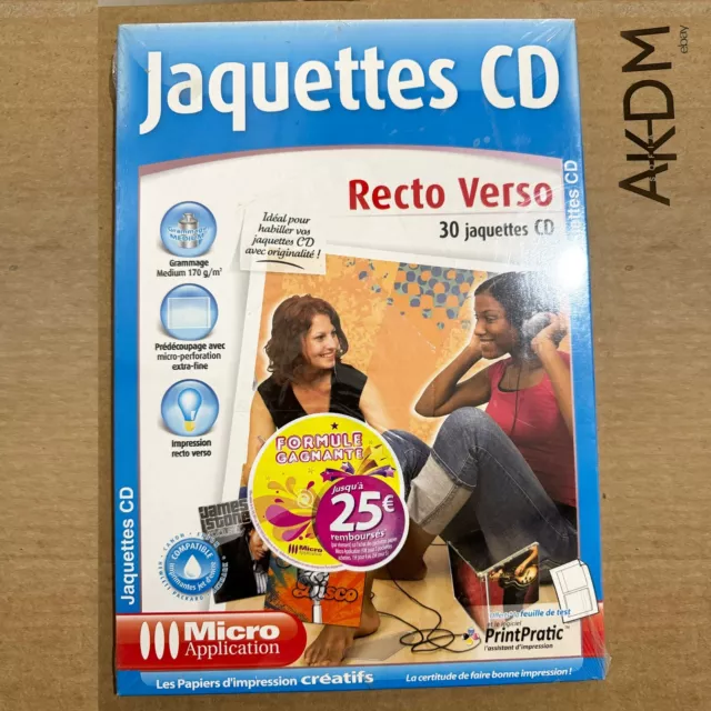 Jaquettes CD pour Boîtiers CD Recto Verso printpratic de micro application