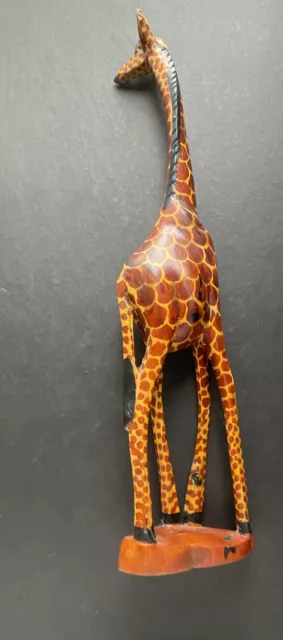 Hand Carved Giraffe From Kamba Tribe Of Kenya 23" Tall Rare Figurine Sculpture 3