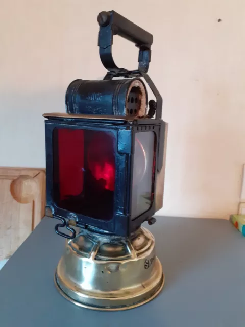 Ancienne Lanterne Butin Lampe A Petrole Locomotive Gare Sncf Cuivre Ets Butin