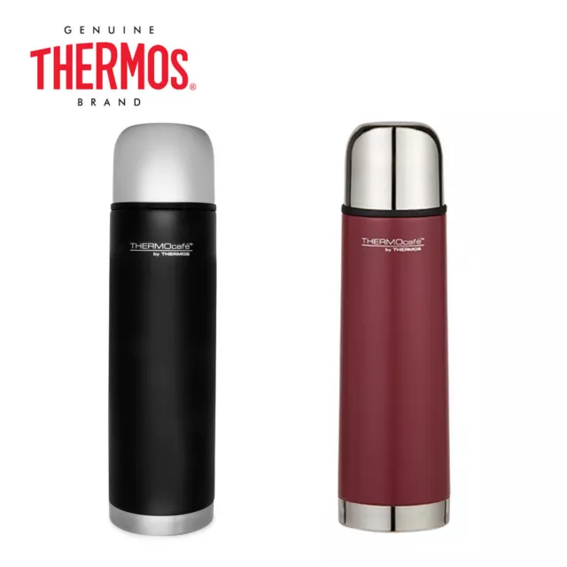 New THERMOS Thermocafe Vacuum Insulated Slimline Flask 500ml Black Red