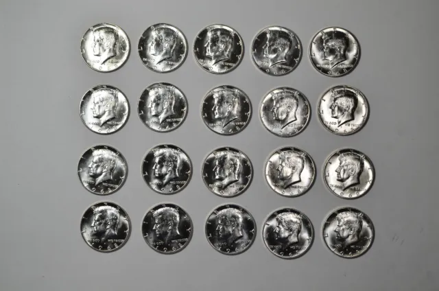 1968 D BU 50C 40% Silver Kennedy Half Dollar - 20 Coin Roll