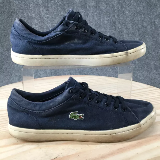 Lacoste Shoes Womens 9.5 Straightset Sneakers Lace Up 11941 Blue Canvas Casual