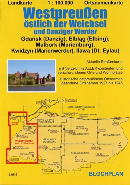Landkarte Westpreußen östlich der Weichsel und Danziger Werder 1:100,000 | Buch