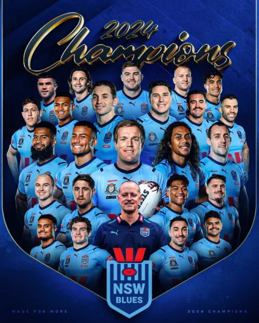 NSW BLUES 2024 STATE OF ORIGIN NRL RUGBY CHAMPION TEAM BIG 420mm POSTER,BRGN,1 15.99 PicClick AU