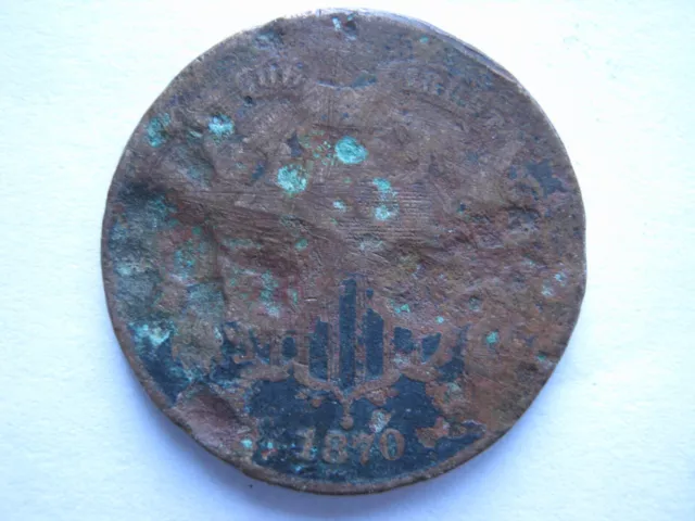 United States 1870 bronze 2 Cents Fair damaged