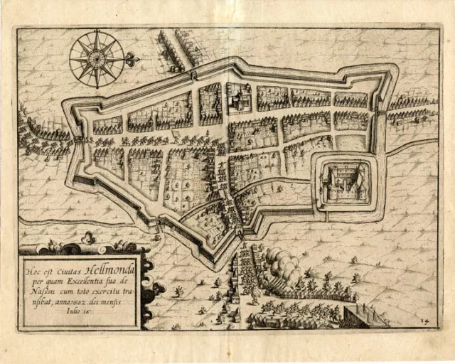 Antique Map-HELMOND-NETHERLANDS-Guicciardini-1613