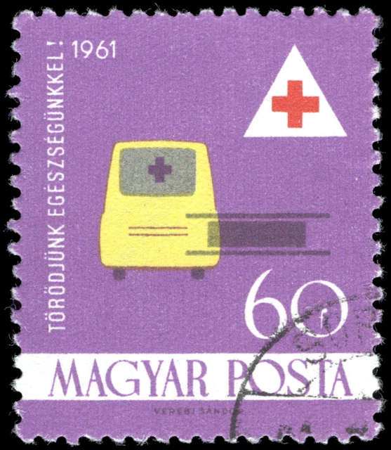 Scott # 1368 - 1961 - ' Ambulance & Stretcher '; 25 x 30 mm
