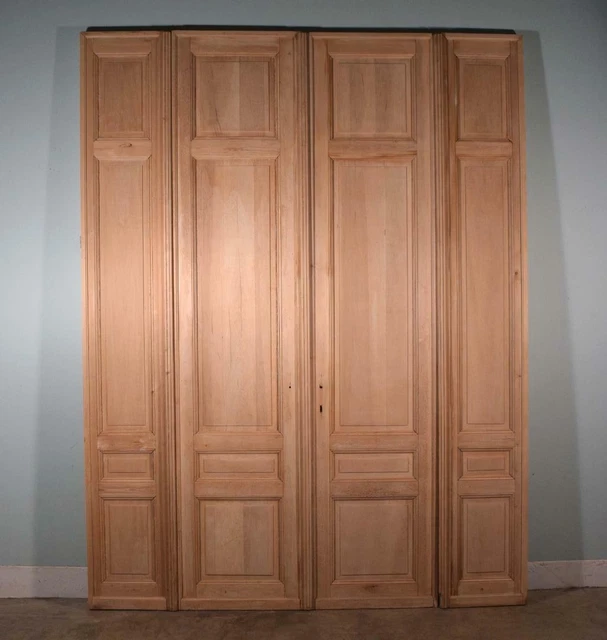 *Set of 4 124" X 96" French/Belgian Antique 4 Panel Stripped, Chateau Doors