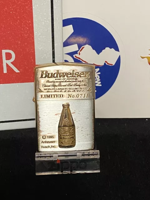 Vintage Budweiser Bottle Metal Limited Run #0711 ZIPPO Very ￼Rare