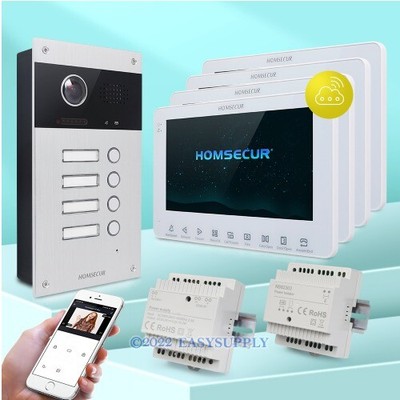 Homsecur HOMSECUR 2 Fils Interphone Vidéo WIFI Menu Français Caméra Argentée 2 Familles 
