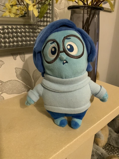 DISNEY STORE PIXAR Sadness Inside Out Plush 8 Blue Sweater