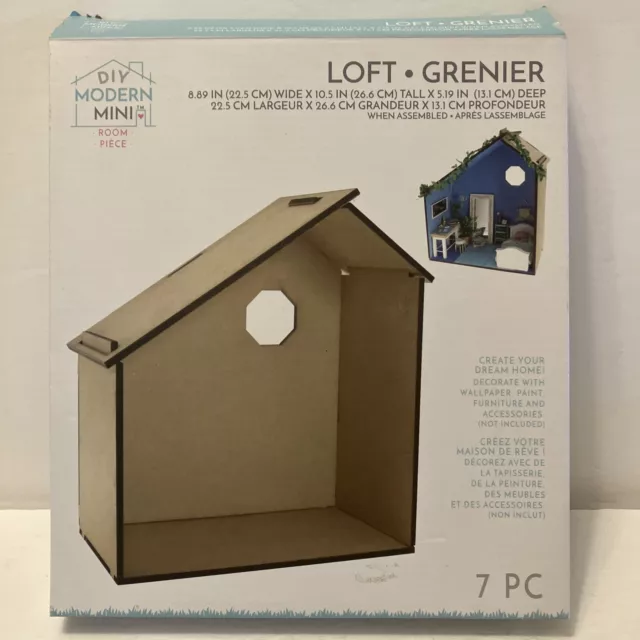 DIY Modern Mini Loft. Tiny Houses Dollhouse Miniatures, home decor, Gifts