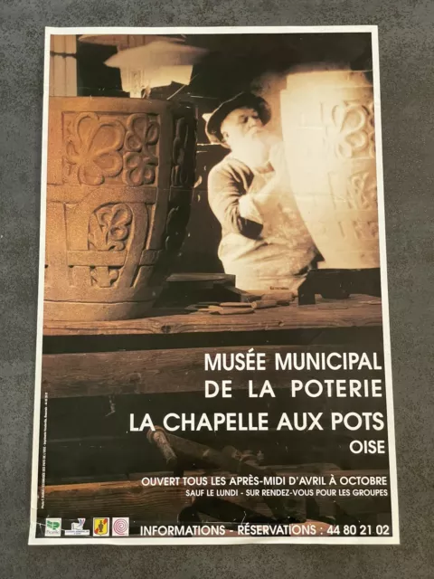 Affiche ancienne Musée Municipal de la Poterie La Chapelle au Pots France