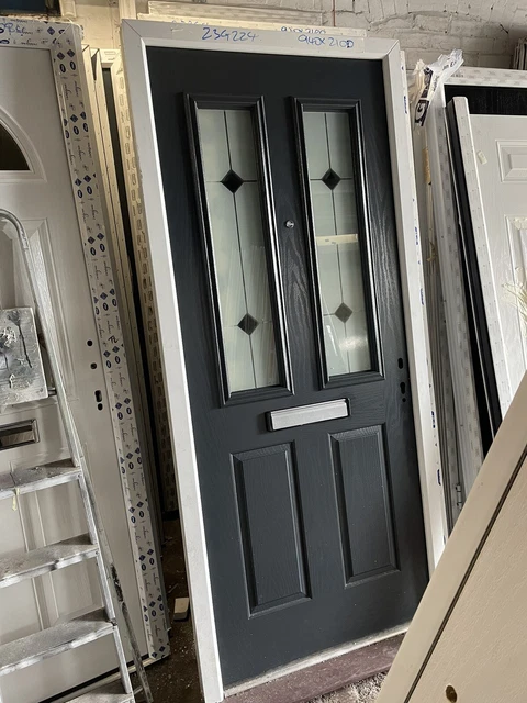 Brand New  Anthracite Grey Composite Door In white Frame 940 X 2100 Mm
