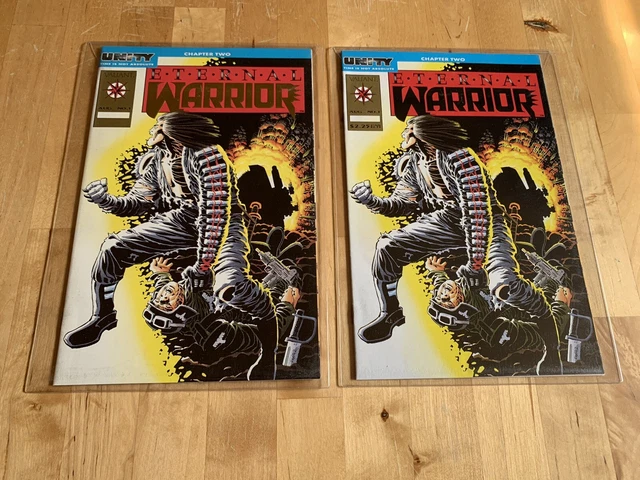 Eternal Warrior #1 (Gold Variant) LOT OF 2 1991, Valiant  FLAT + EMBOSSED RARE