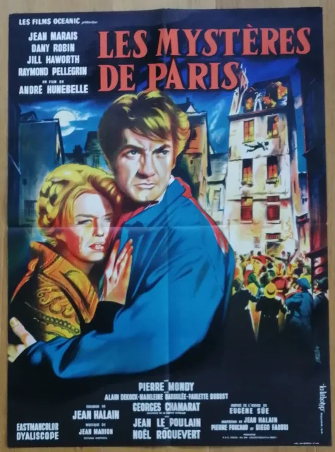 MYSTERES DE PARIS jean marais dany robin affiche cinema originale 80x60 cm