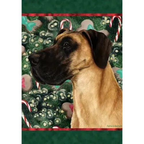Christmas Holiday Garden Flag - Uncropped Fawn Great Dane 141531