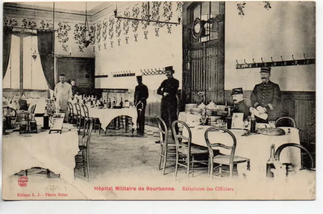 BOURBONNE LES BAINS - CPA 52 - Hopital Militaire - Refectoire des Officiers