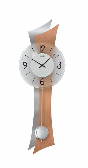 Horloge murale moderne avec mouvement à quartz de AMS AM T1235 neuf