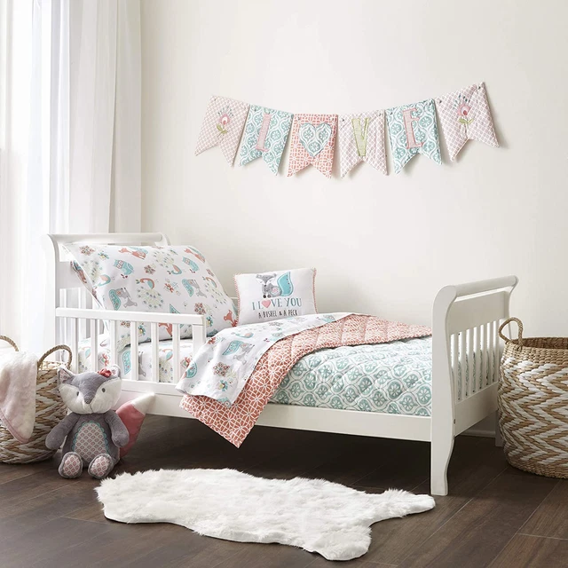Levtex Baby Fiona Fox - Animales - Coral, Azulado, Blanco - Juego de 5 Piezas para Niños Pequeños - Niños