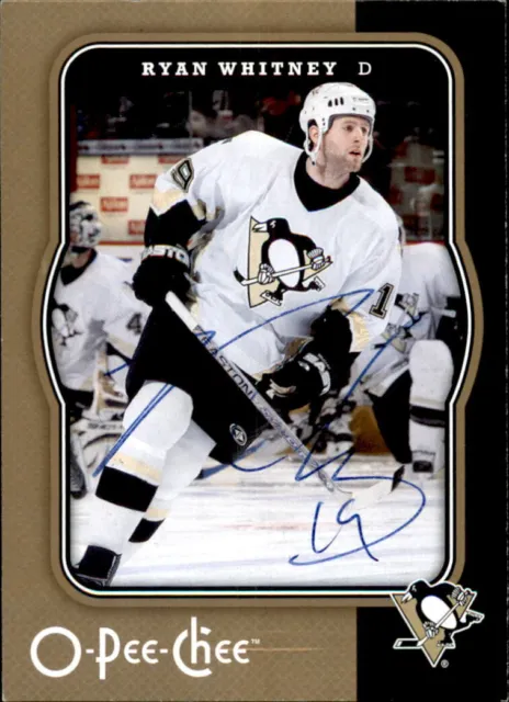 Ryan Whitney Signed Autographed 07/08 OPC O-Pee-Chee card Pittsburgh Penguins