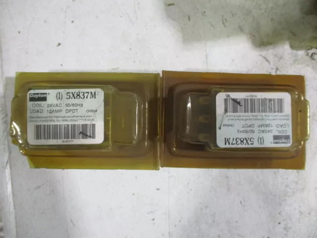 LOT OF 2 NEW Dayton 5X837M General Purpose Relay, 24VAC, 12A FREE SHIPPING