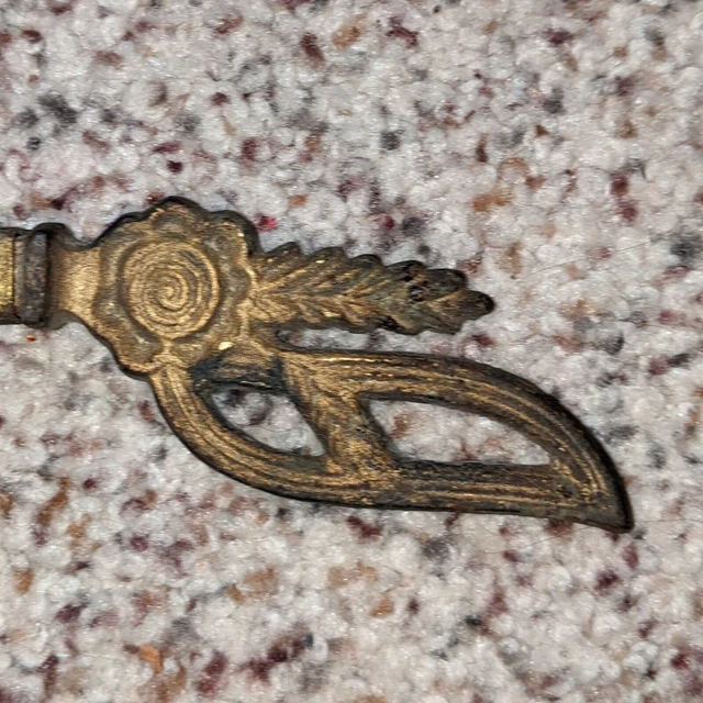 Antique Swing Arm Curtain Rod Ornate Cast Iron Art Nouveau Magnetic Numbered 2