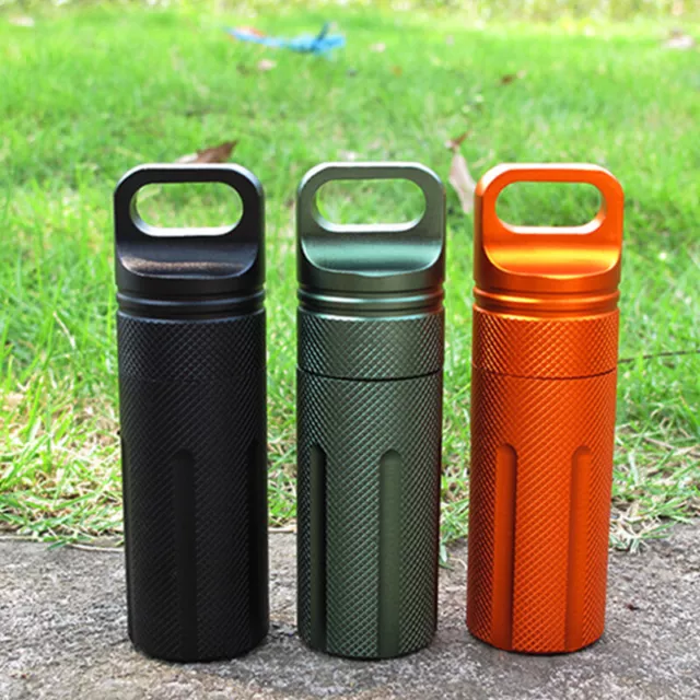 1PC Aluminum EDC Survival Kit Waterproof Seal Bottle Capsule Storage Container