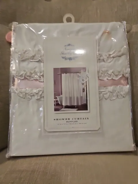 Rachel Ashwell Simply Shabby Chic Shower Curtain White 3 Ruffles New In Package