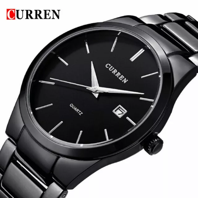 CURREN Men Watches Steel Quartz Analog Wristwatch Fashion Brand Male Date Watch