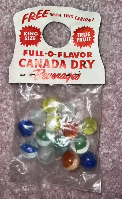 Vintage Antique Canada Dry Soda Advertising Marbles Bottle Topper