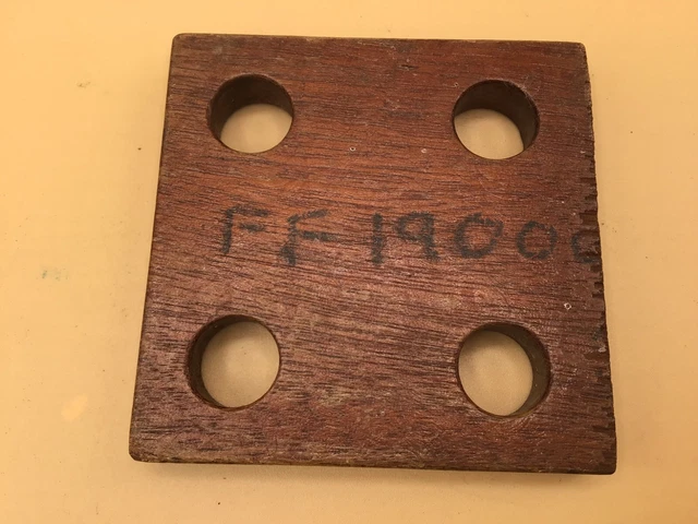 Antique Wood Mold Foundry Pattern Industrial steampunk sand cast 4 hole square