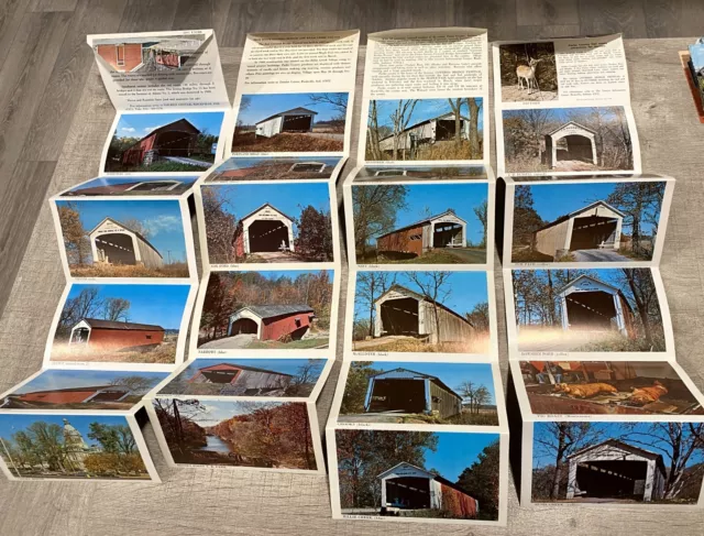 Lot of 4 Foldouts of Covered Bridge Postcards of Parke County Indiana