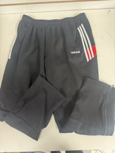 ADIDAS ASTRO WARM-UP Pants Men's Black Red Tapered Legs Soccer Running ...