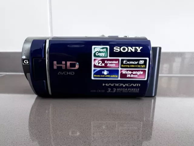 Sony Handycam HDR-CX130E Camcorder Blaue - Digital HD Video Camera Recorder