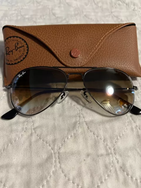 Ray-Ban Aviator Sunglasses RB3025 58-14mm Gunmetal & Gradient Brown Lens