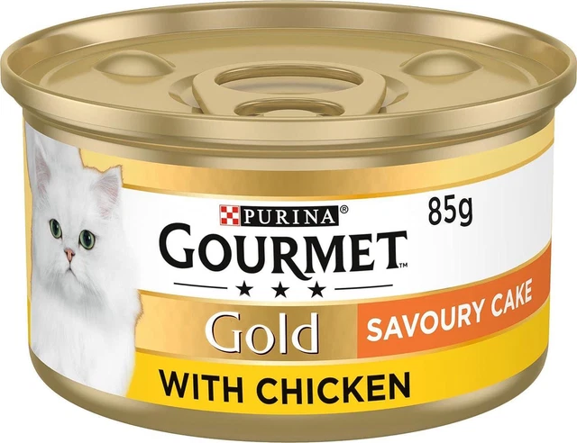 Gourmet Gold Adult Wet Cat Food Savoury Cake Chicken 24 x 85g Packs