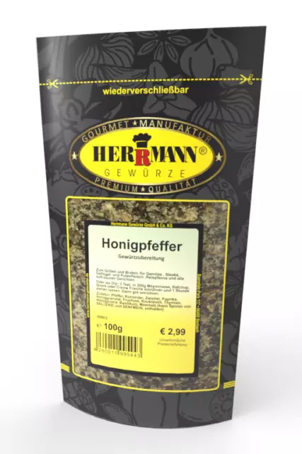 4 sacchetti "pepe miele" spezie Herrmann - 100 g ciascuno preparazione spezie