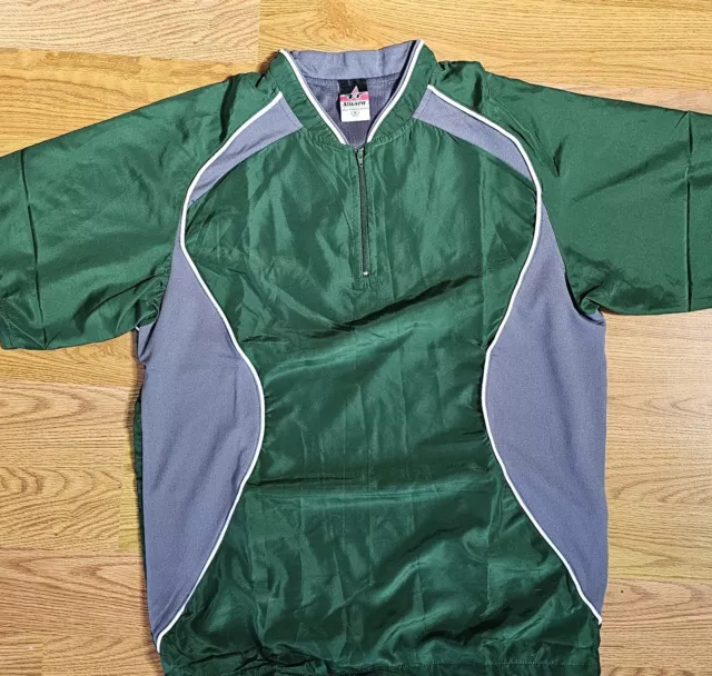 Alleson Baseball Mens Batters Jacket Small Green Gray NWT