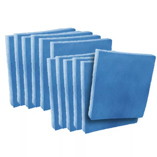 (12 Pack) Blue / White Polyester Air Filter Pads CHOOSE SIZE