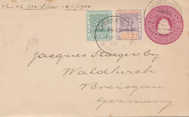 British Guiana 1900 letter to Waldkirch/Germany
