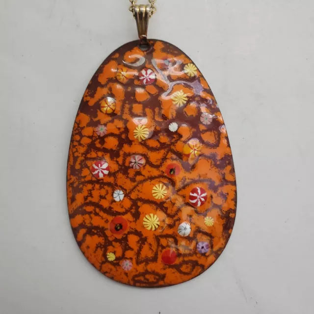 Oriental Style Seashell Beach Scene Costume Jewelry Pendant W Necklace 1/20 12KT