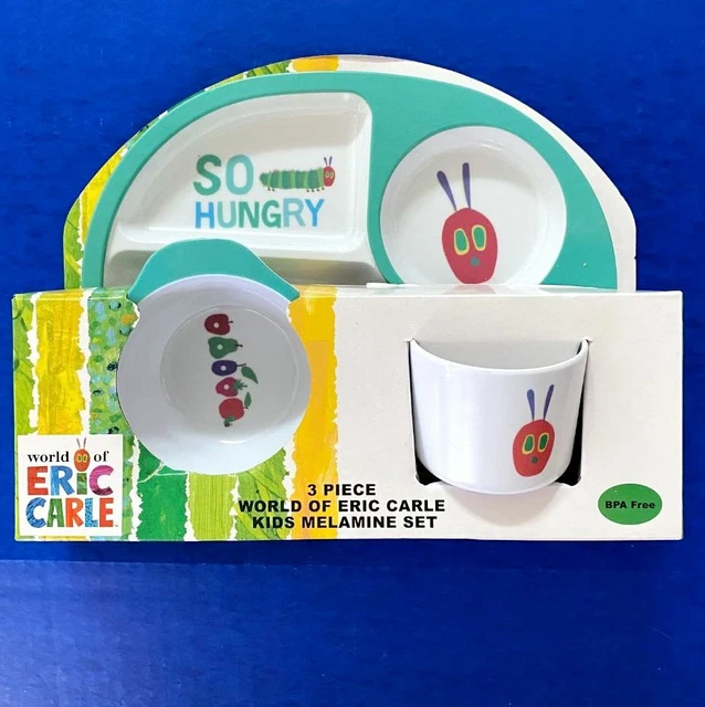 WORLD OF ERIC CARLE The Very Hungry CATERPILLAR Melamine PLATE Set of 3 ...