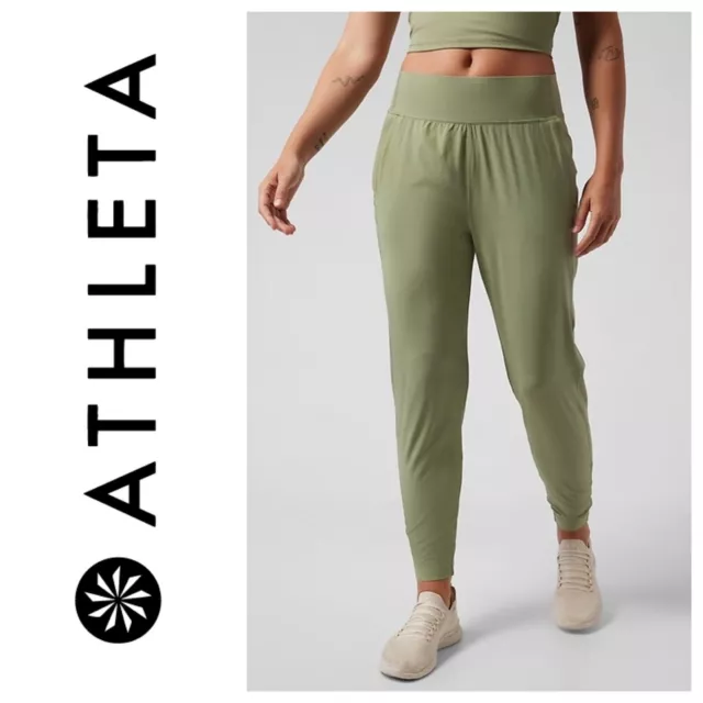 ATHLETA NWT RUN With It Pant S Small Eucalyptus Olive, Running Workout Pants  £48.16 - PicClick UK