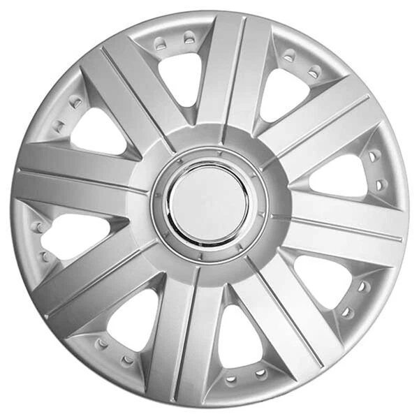 TopTech Torque 13 Inch Wheel Trim Set Silver Set of 4 Hub Caps Covers