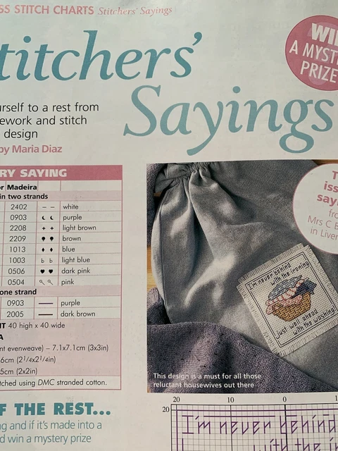 Stitcher's Sayings I'm Never Behind with the Iring Kreuzstich Kartenkarte 2